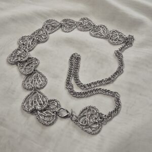 Hand Crafted Silver Filigree Heart Chain Belt